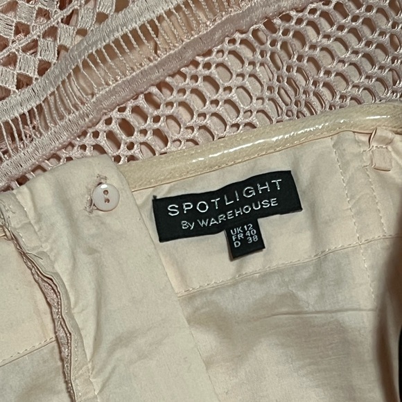 Warehouse (ASOS) Lace Peachy Pink Midi Dress - Picture 11 of 11